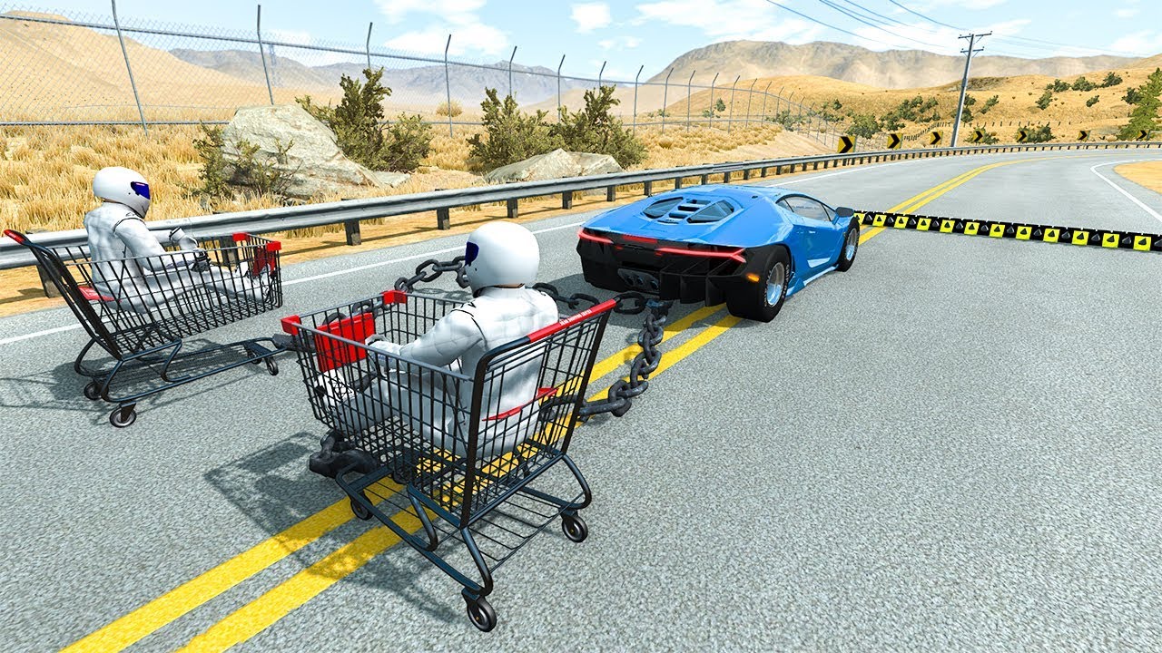 Spike Strip High Speed Test #36 - BeamNG DRIVE | SmashChan