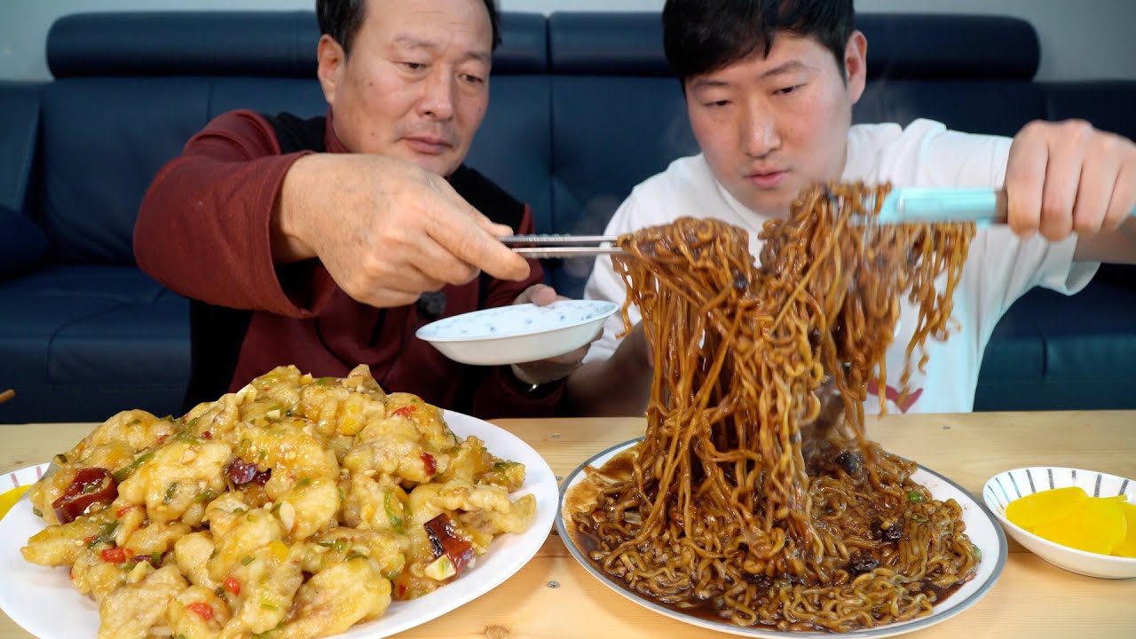 소스까지 직접 만드는 수제 깐풍기와 짜장라면! (Handmade Deep-fried Chicken in Hot Pepper Sauce) 먹방!- Mukbang eating show