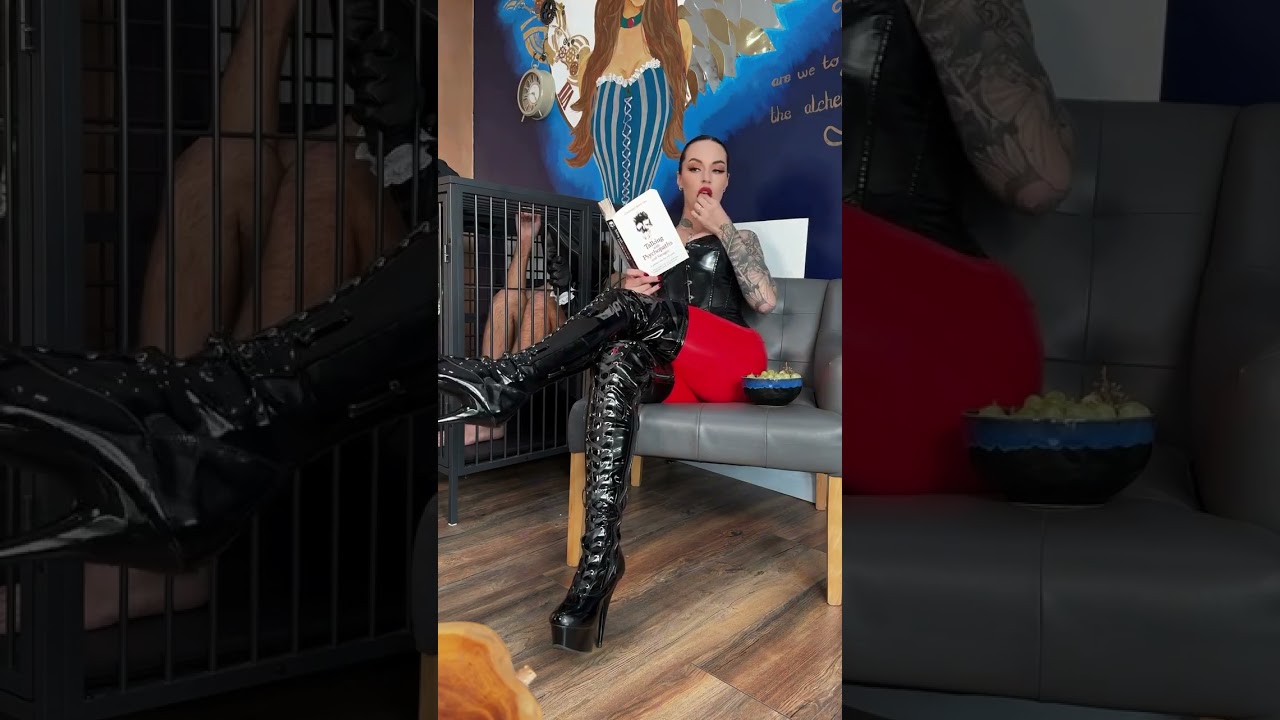 Slave in cage femdome - Worship, Foot Domination 