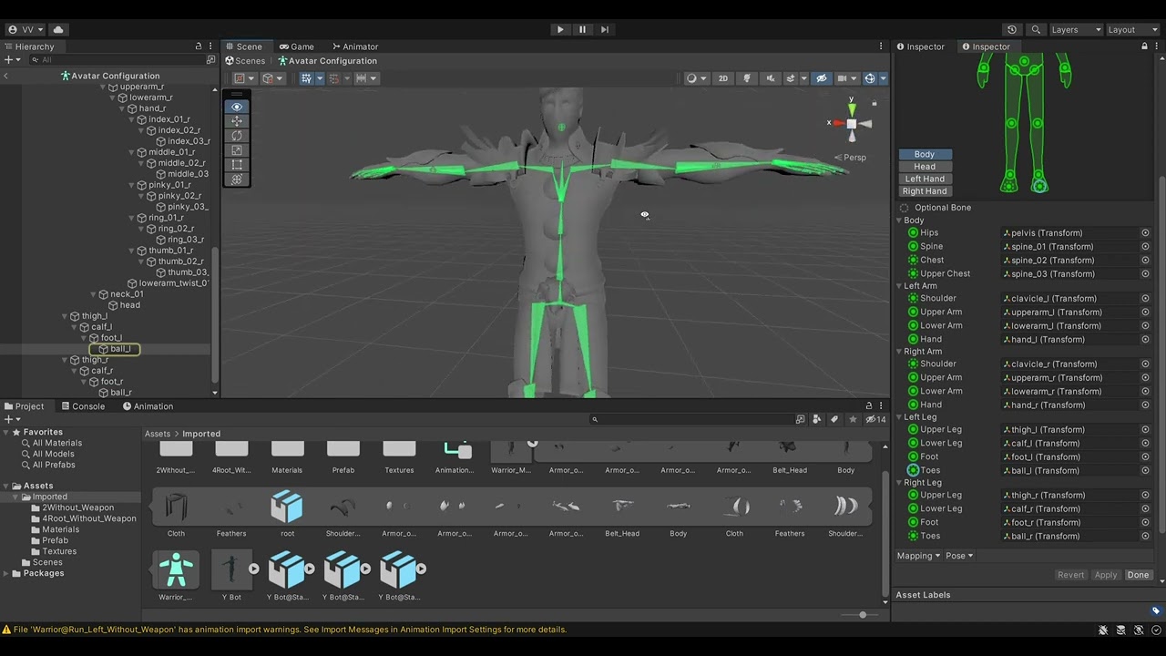 How to properly set Humanoid animations in Unity