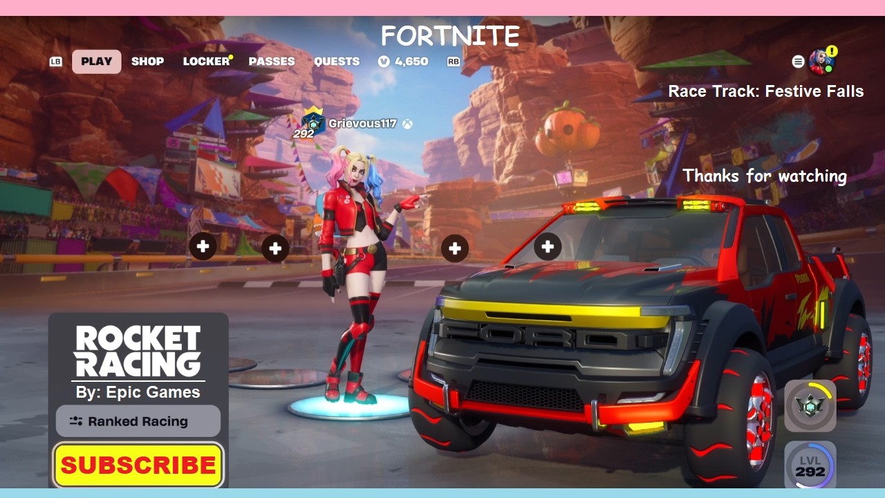 Fortnite: Rocket Racing Ranked Gameplay | Harley Quinn