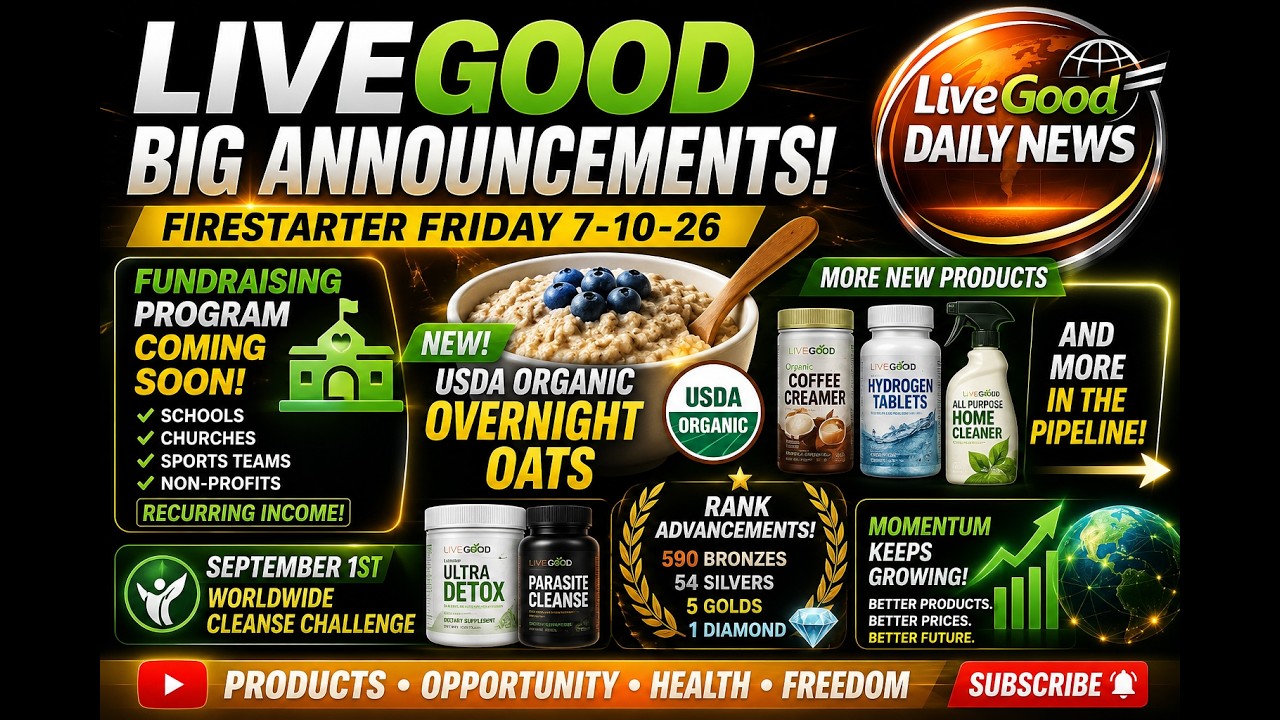 🚀 LiveGood BIG Announcements! Fundraising Launch, Overnight Oats, New Products & Diamond Success!