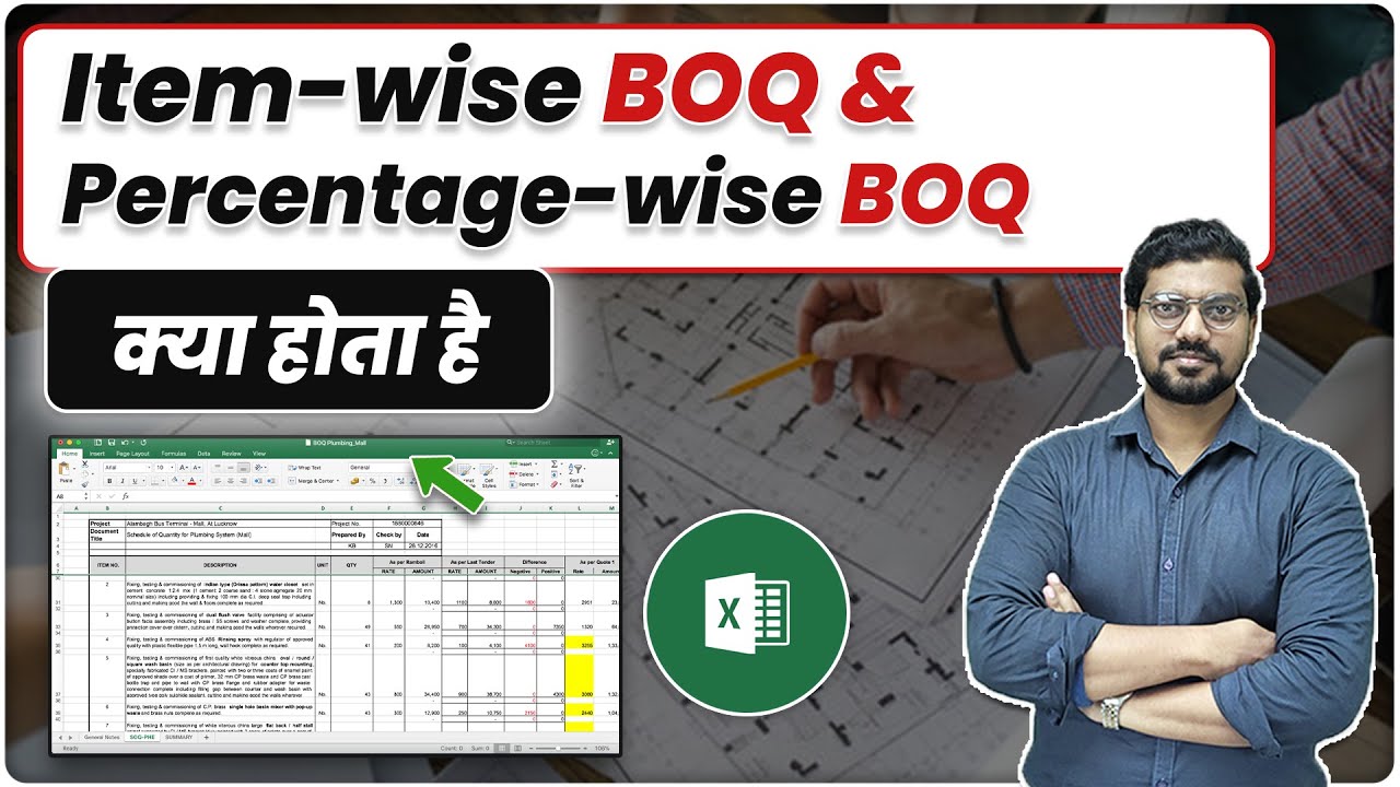 Item wise BOQ & Percentage wise BOQ क्या होता है ? | What is BOQ (Bill of Quantity) | Item wise BOQ
