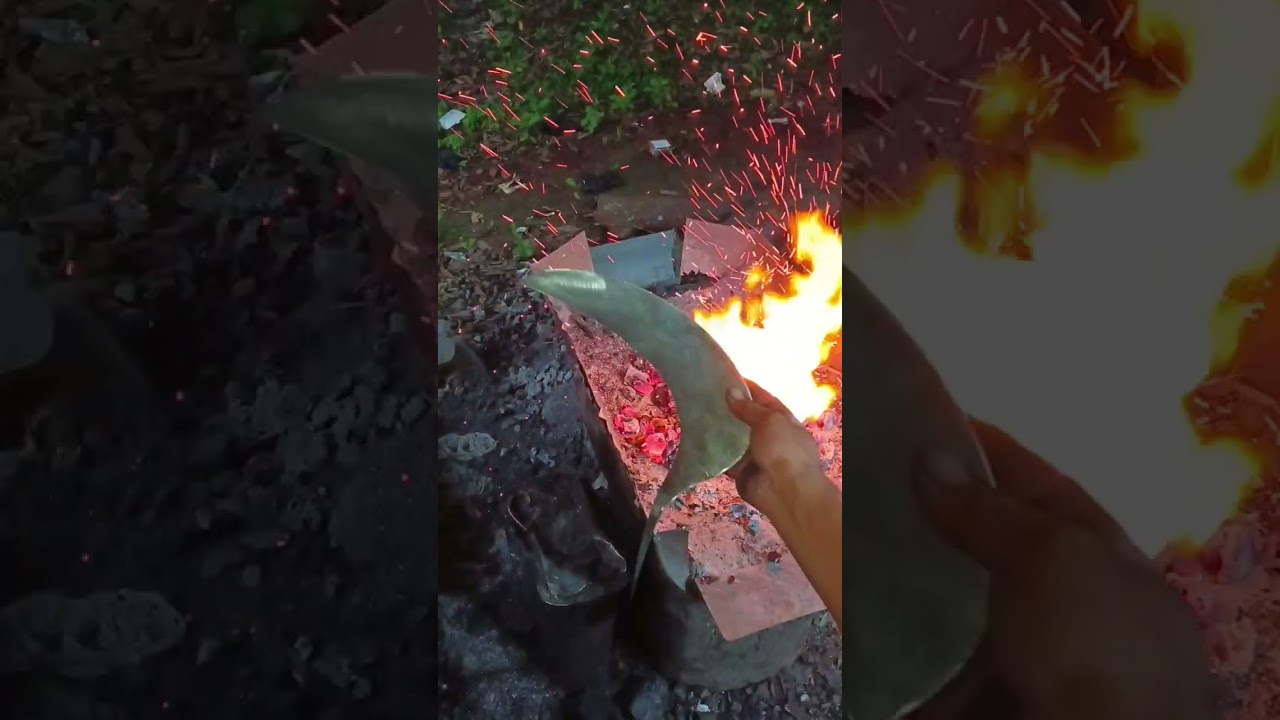 Membuat sabit rumput dari baja per daun