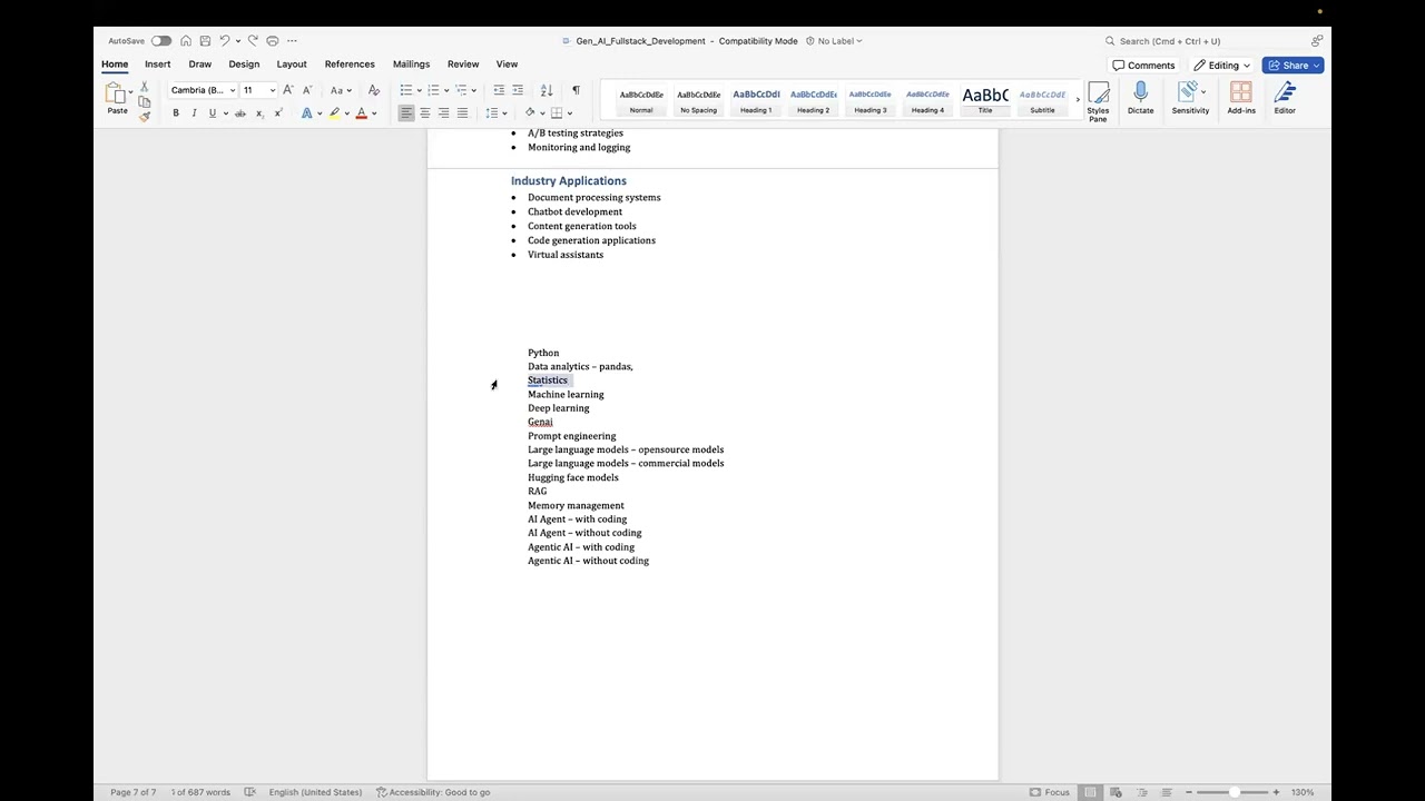 Generative AI Fullstack  | Agent AI | Python-ML | Data Analytics | | Demo Video | 9395190232