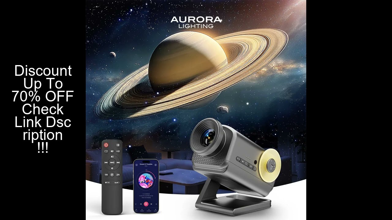 AURORA LIGHTING 3D Projector Mini HD 3D Galaxy Projector Night Light for Kids Adults Bedroom Room De