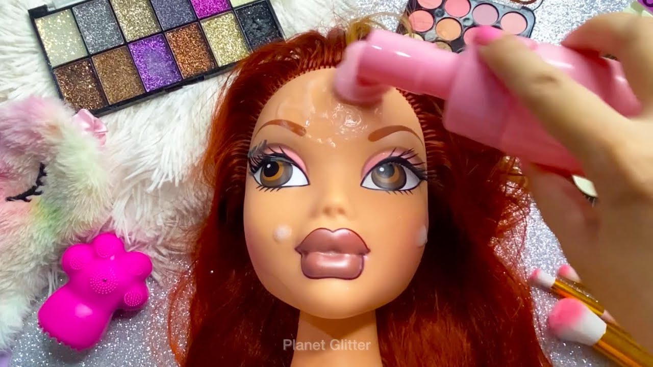 ASMR Makeup on Mannequin Skincare Routine ( No talking )
