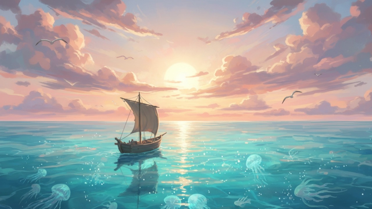 Relaxing Fantasy Lofi Playlist for Study, Focus & Calm Adventure | Voyage of the Sunlit Sea