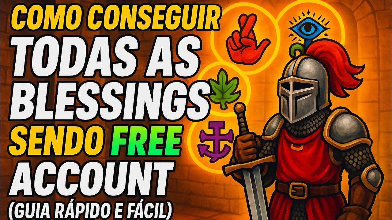 Como Conseguir TODAS as Blessings Sendo FREE Account no Tibia! (Guia Rápido e Fácil)