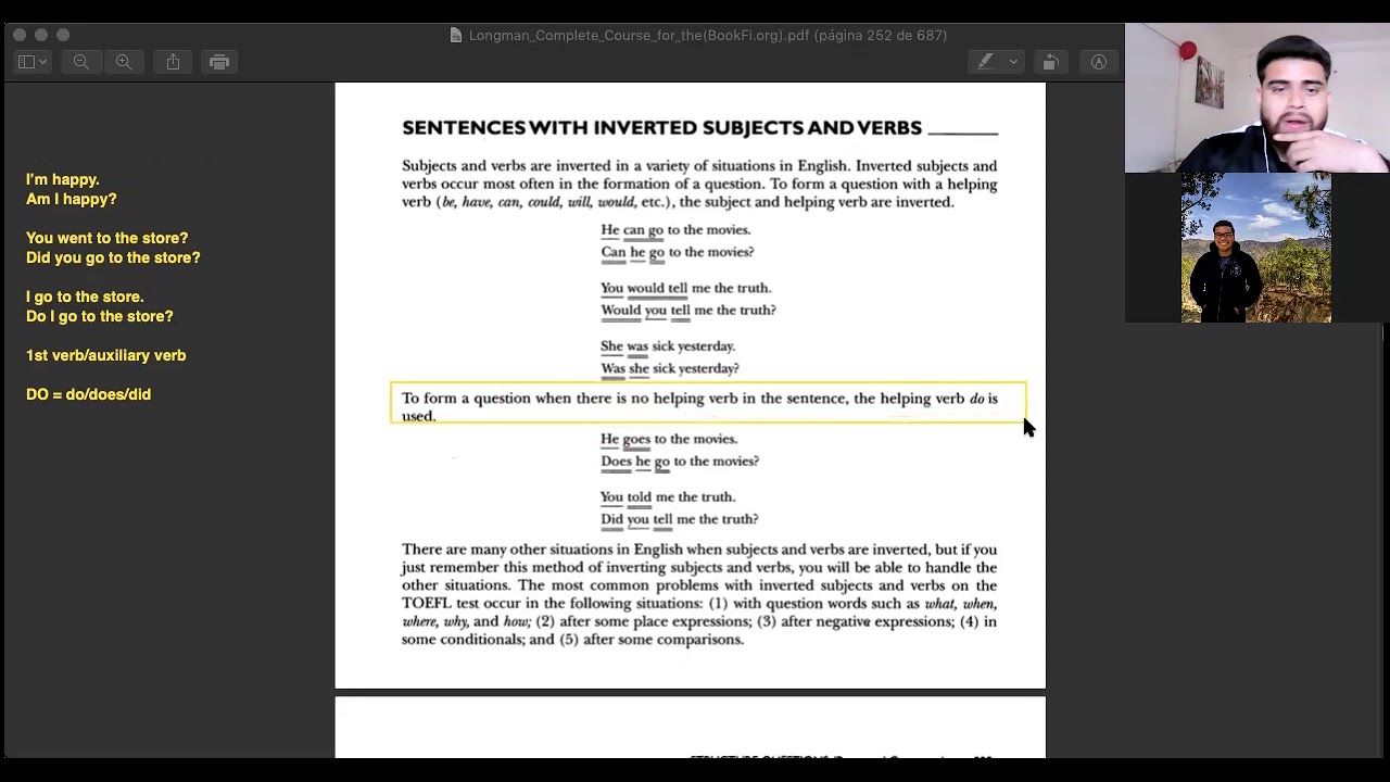 TOEFL STRUCTURE SKILL #15 Invert the Subject and Verb with Question Words