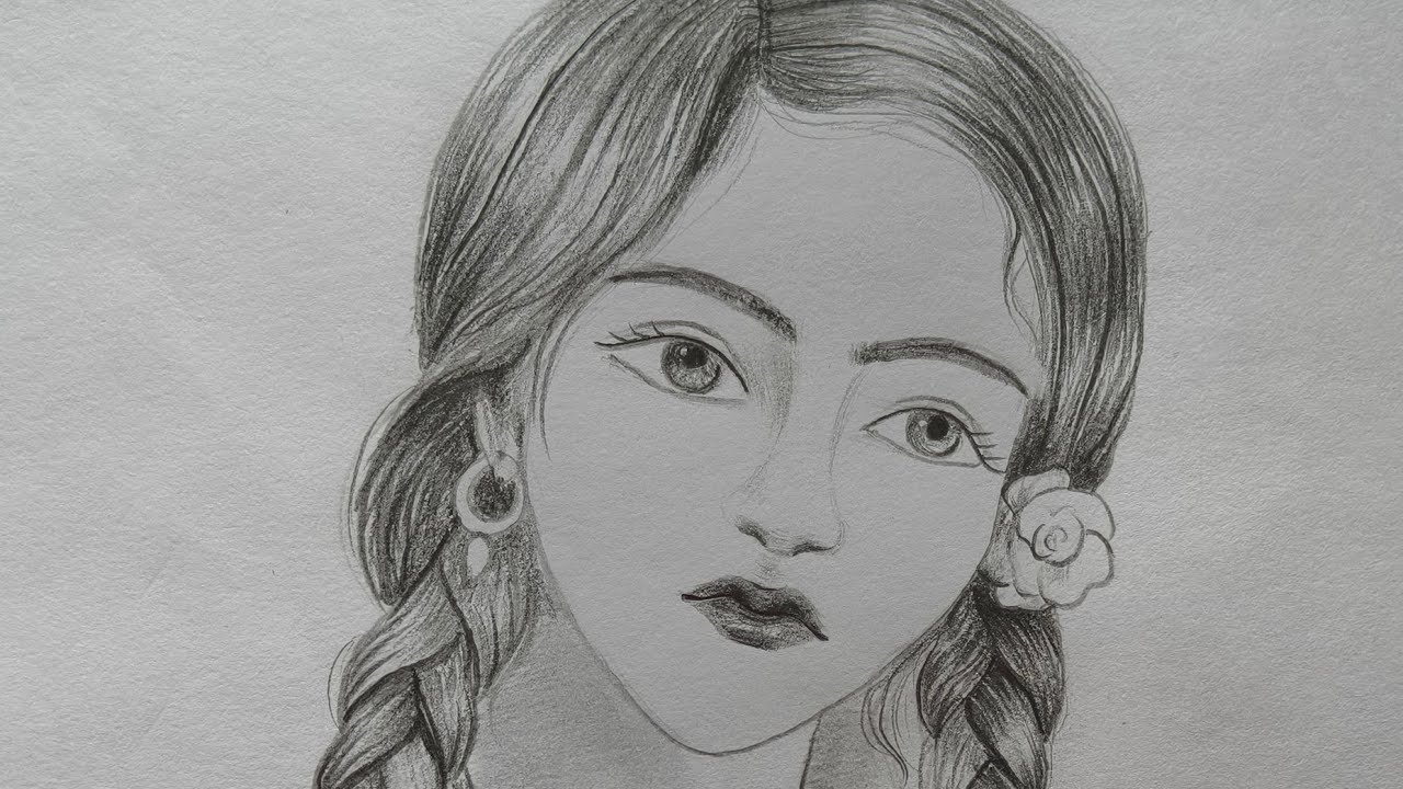 Girl face and hair style #step by step #pencil drawing #Pencil art