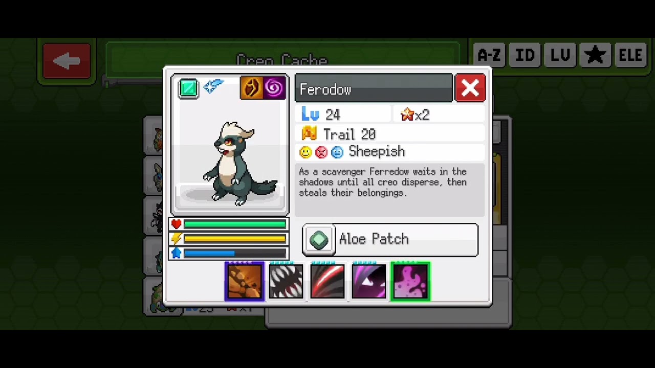 My shinies in EvoCreo 2 so far