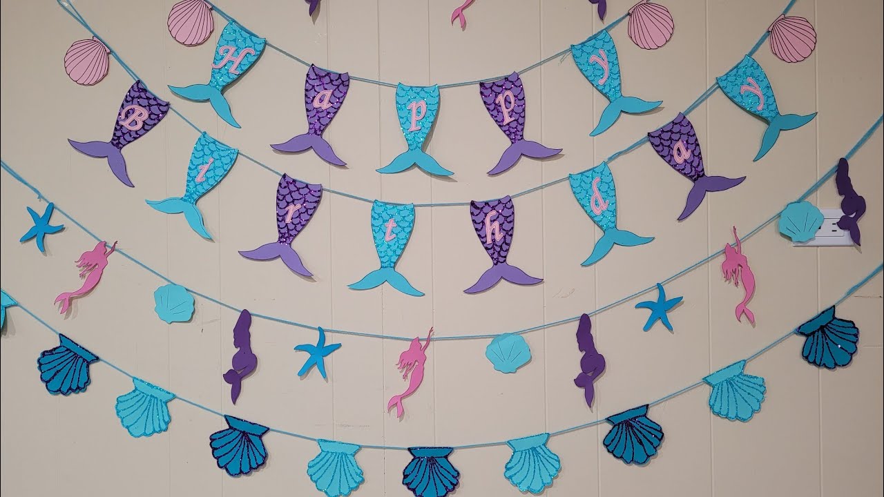 Diy mermaid banner idea / Diy mermaid birthday banner idea