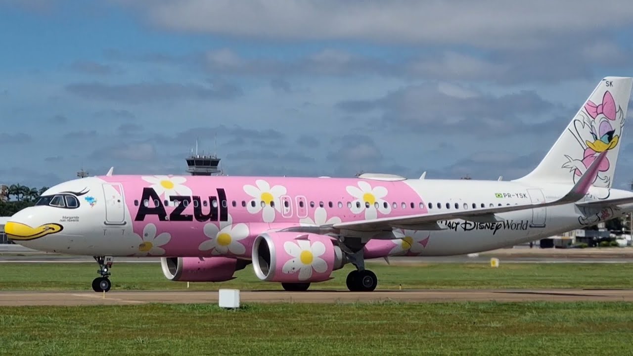 A320 NEO COM A PINTURA DA MARGARIDA DECOLANDO NO AEROPORTO DE GOIÂNIA #aeroporto #spotter #camera