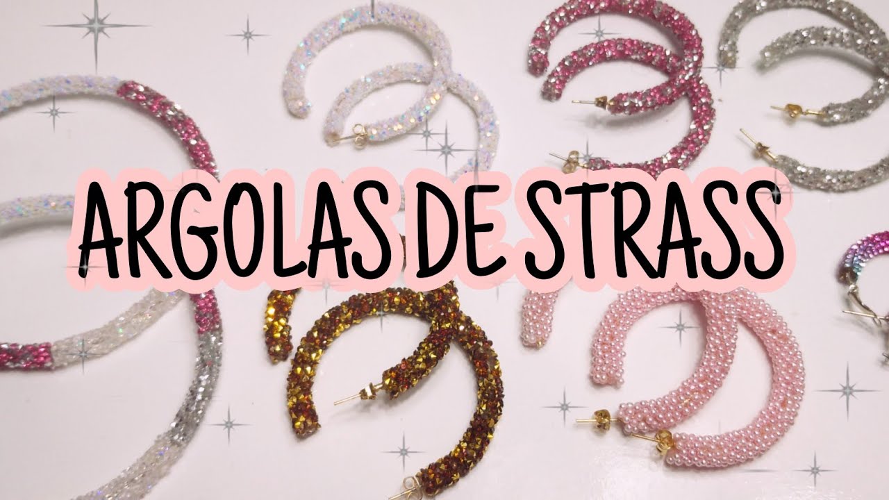 DIY -  COMO FAZER ARGOLAS PERSSONALIZADAS  COM TUBO DE STRASS !