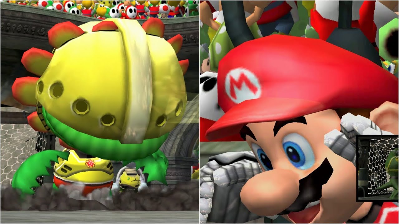 Mario Strikers Charged - Petey vs Mario - Wii Gameplay (4K60fps)