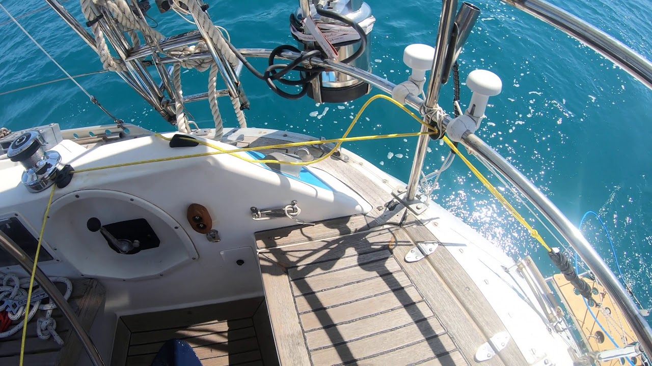 Home build windvane self steering on a swan 441 steering upwind in 6.5kts true