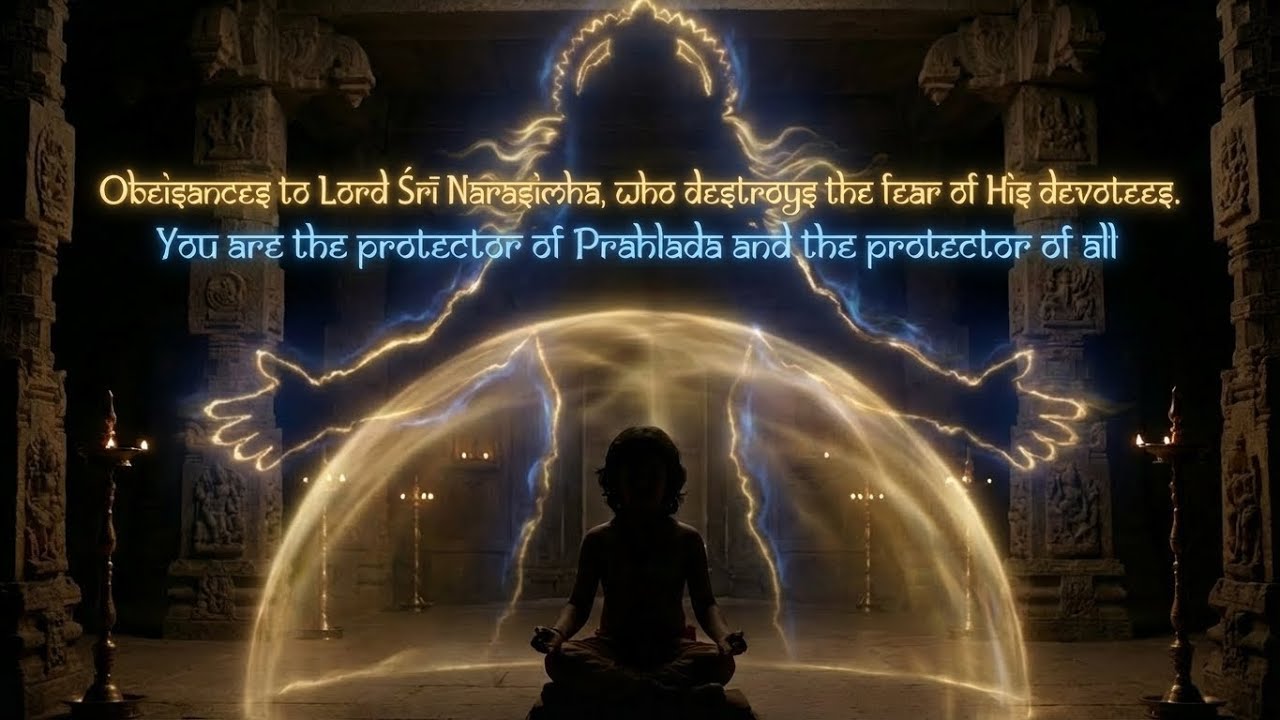 Lord Narasimha Supreme Protector Mantra | Narasimha Kavach Short | Prahlada Divine Aura
