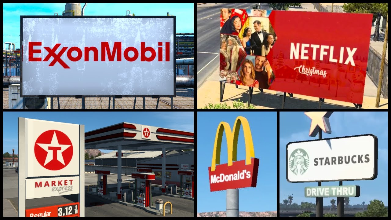 (ATS 1.43) REAL Companies, Gas Stations & Billboards - ATS REALISTIC