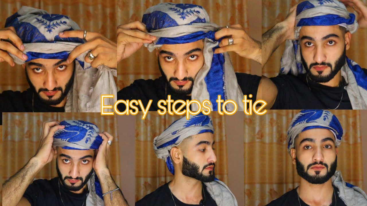 How to tie beautiful Turban | Amamah with Arabic Shemagh | Ghutra | Rumal Tutorial | Amaan Ullah