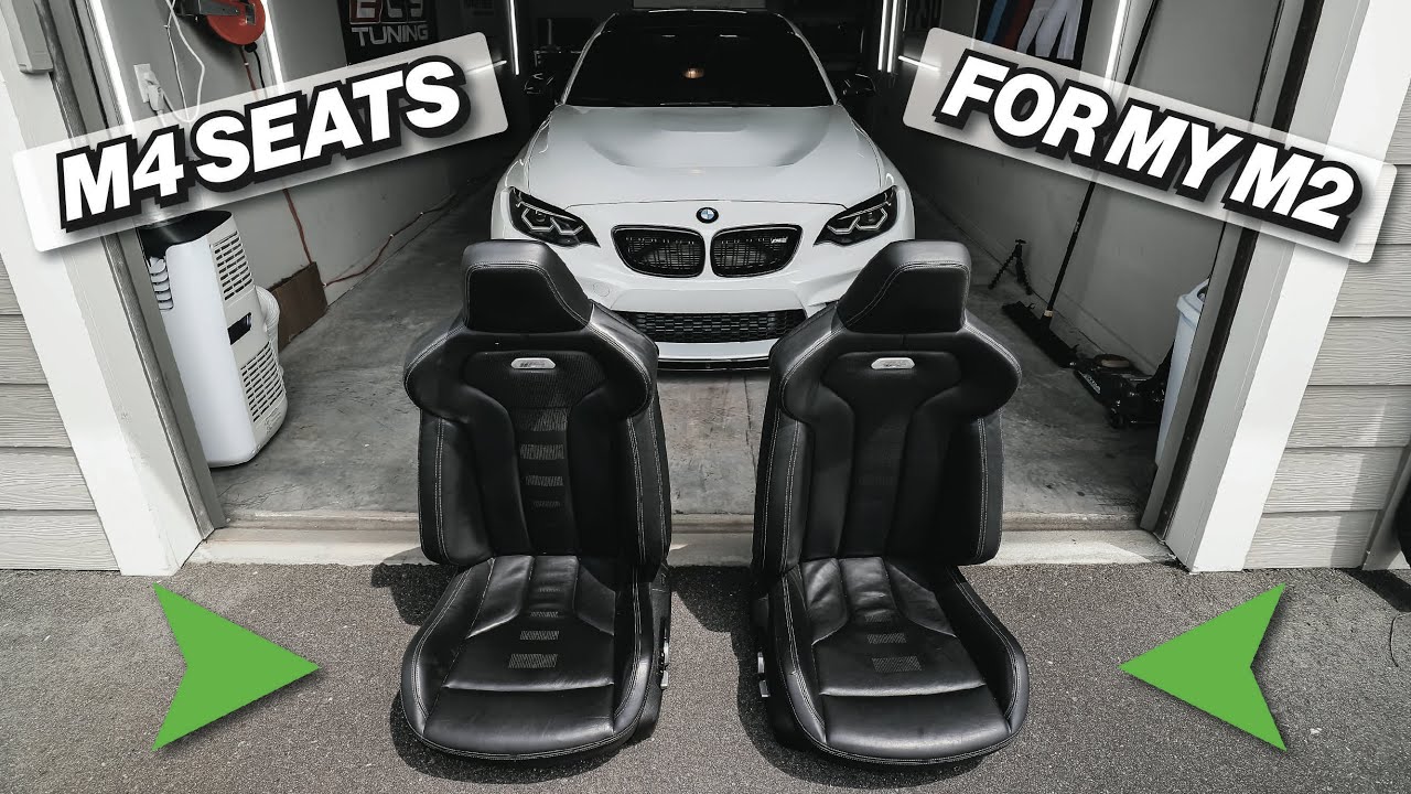INSTALLING M4 SEATS INTO MY M2! BEST INTERIOR MODIFICATION YET.