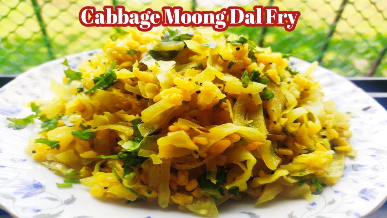 Cabbage Moong Dal Fry||Cabbage Fry Recipe