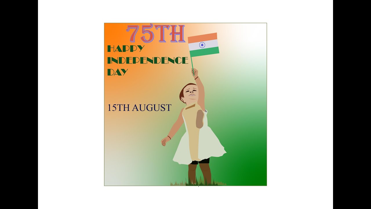 Vector art of pretty girl with flag | 75th HAPPY INDEPENDENCE DAY | 15th AUGUST | Dinesh's Graphics