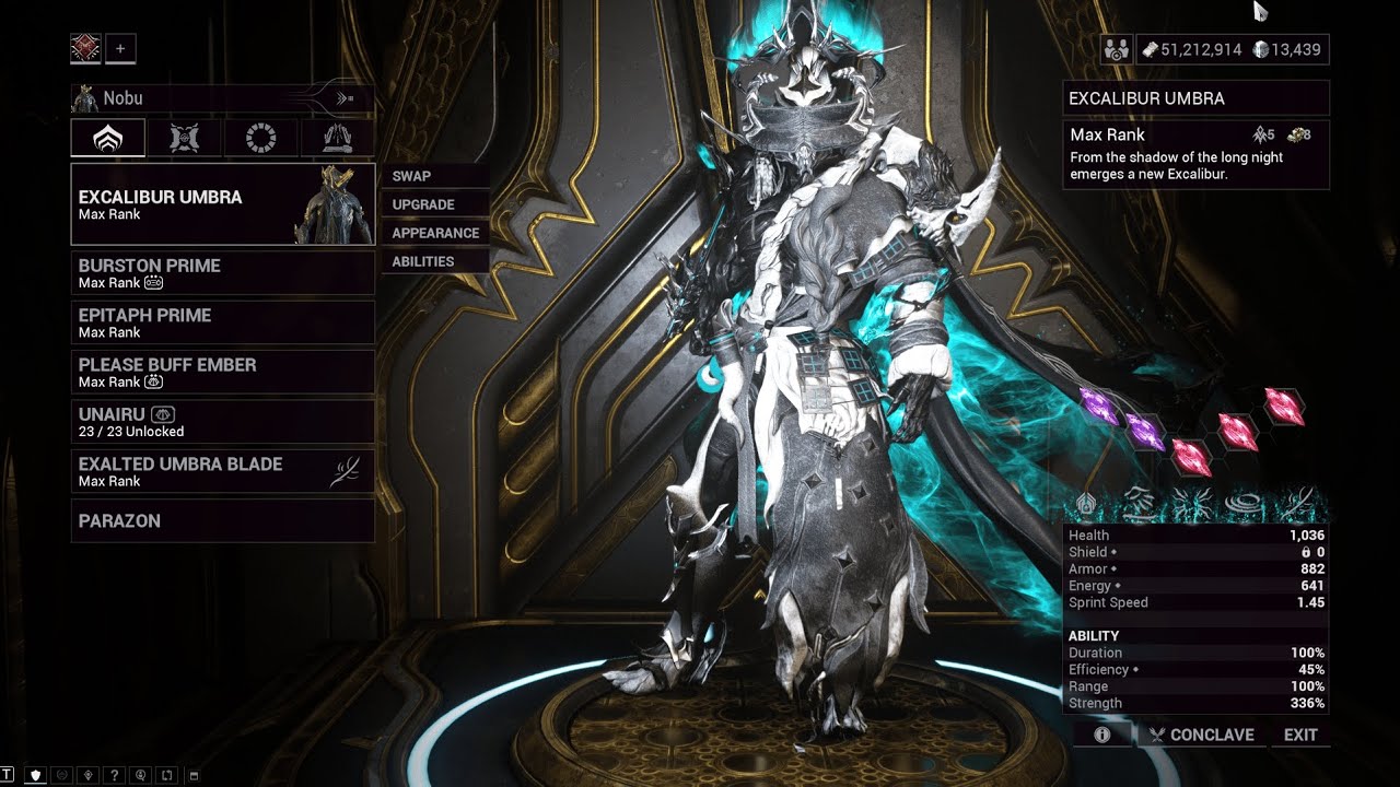 Warframe Maximum Investment - Excalibur Umbra | The Old Peace
