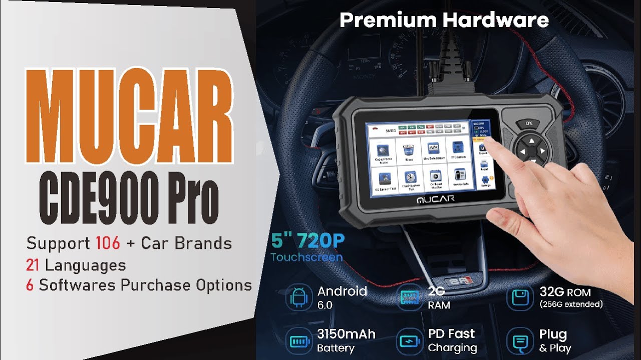 MUCAR CDE900 Pro Obd2 Scanner 232G Auto Car Diagnostic Tools