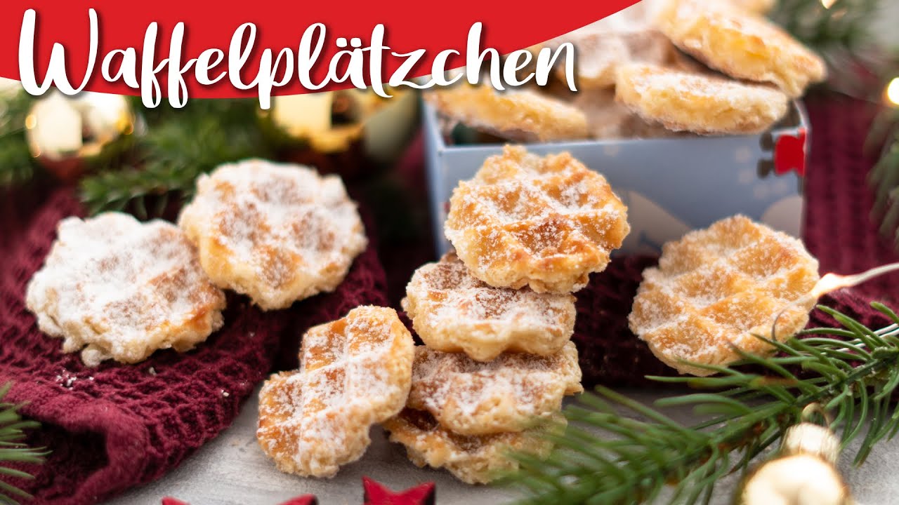 Plätzchen im Waffeleisen backen - leckeres Waffelplätzchen Rezept - #16 Foodadventskalender foak2021
