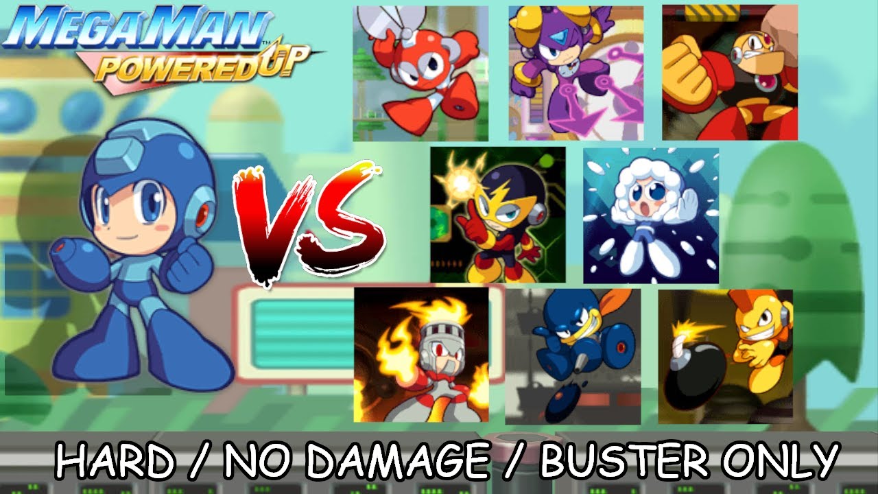 Mega Man Powered Up: All Bosses as MEGAMAN (Hard/No Damage/Mega Buster Only)