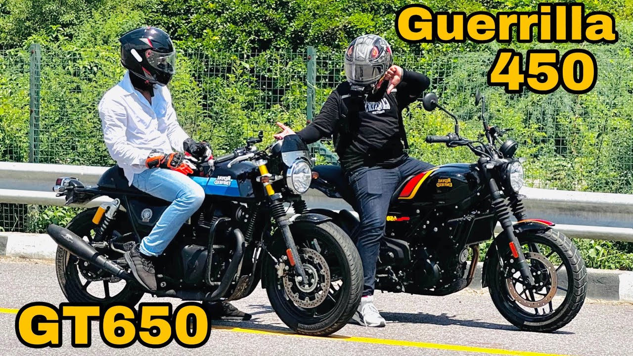 Royalenfield Guerrilla 450 vs GT 650 Drag race #royalenfield #guerrilla450 #gt650
