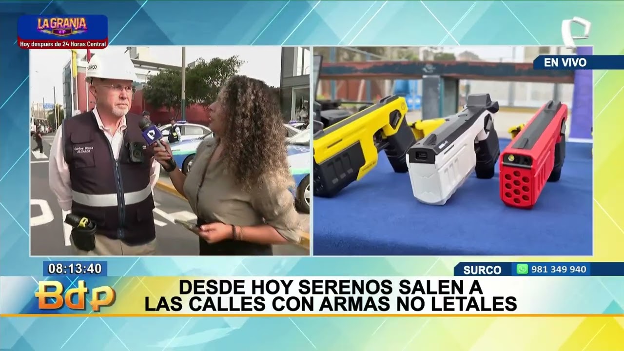 Surco: tras capacitación serenos salen a vigilar las calles portando armas no letales