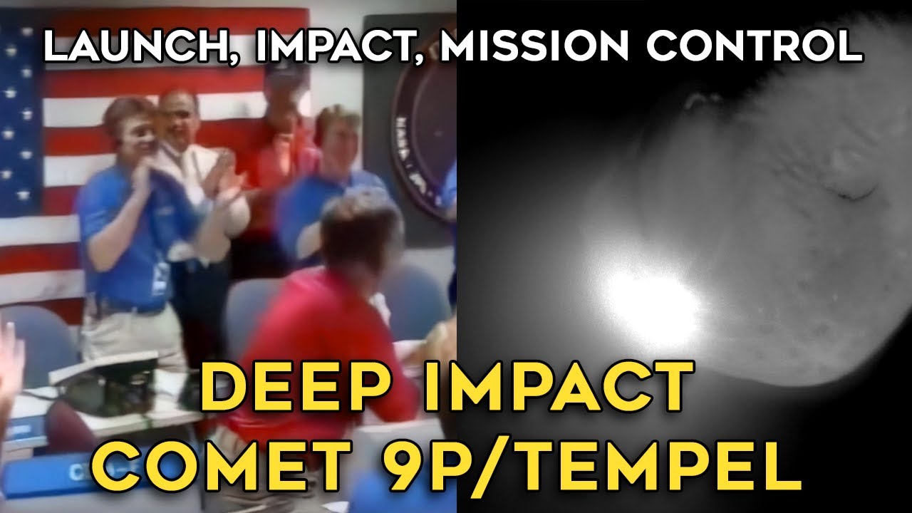 Deep Impact - Real-Time Comet Impact, Flyby, Launch, Mission Control footage, Delta II, NASA, 2005