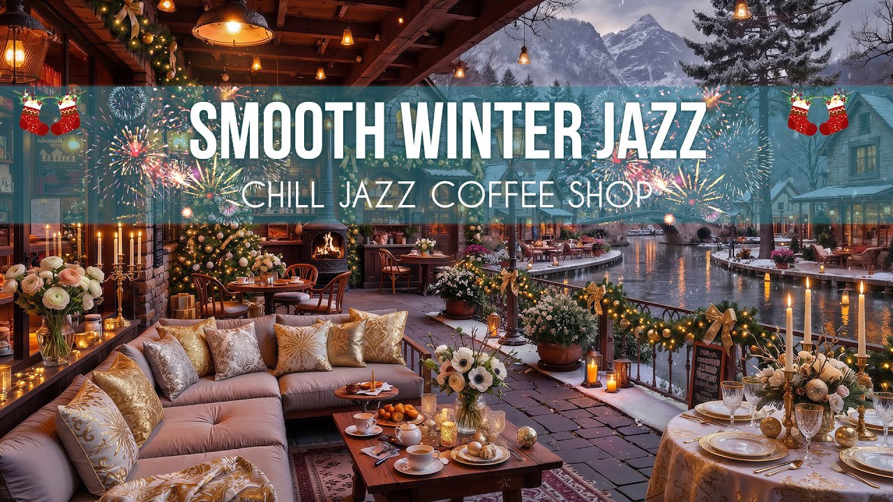 [Relaxing Winter Jazz Music] 🎄☕❄️ New Year Café Piano Jazz & Sweet Bossa Nova for Study & Work