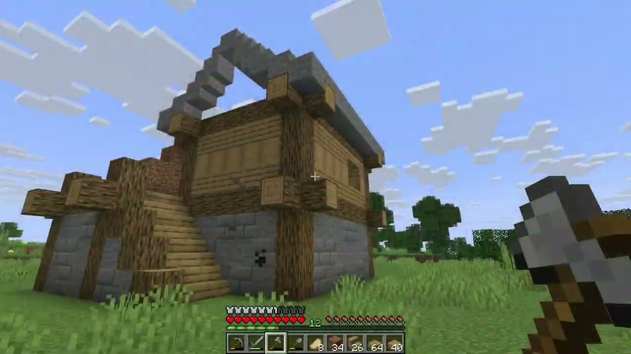 Minecraft Survival - Part 3 - Base and Barn (Speed build)