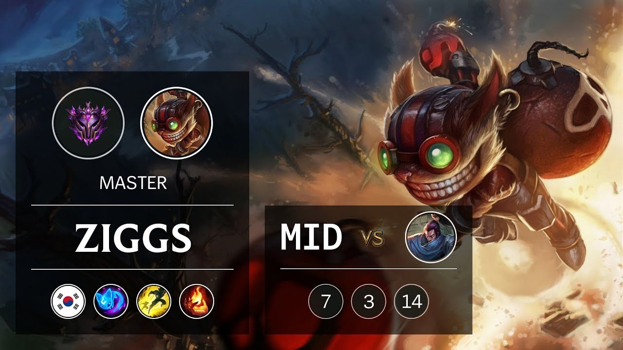 Ziggs Mid vs Yasuo - KR Master Patch 9.5
