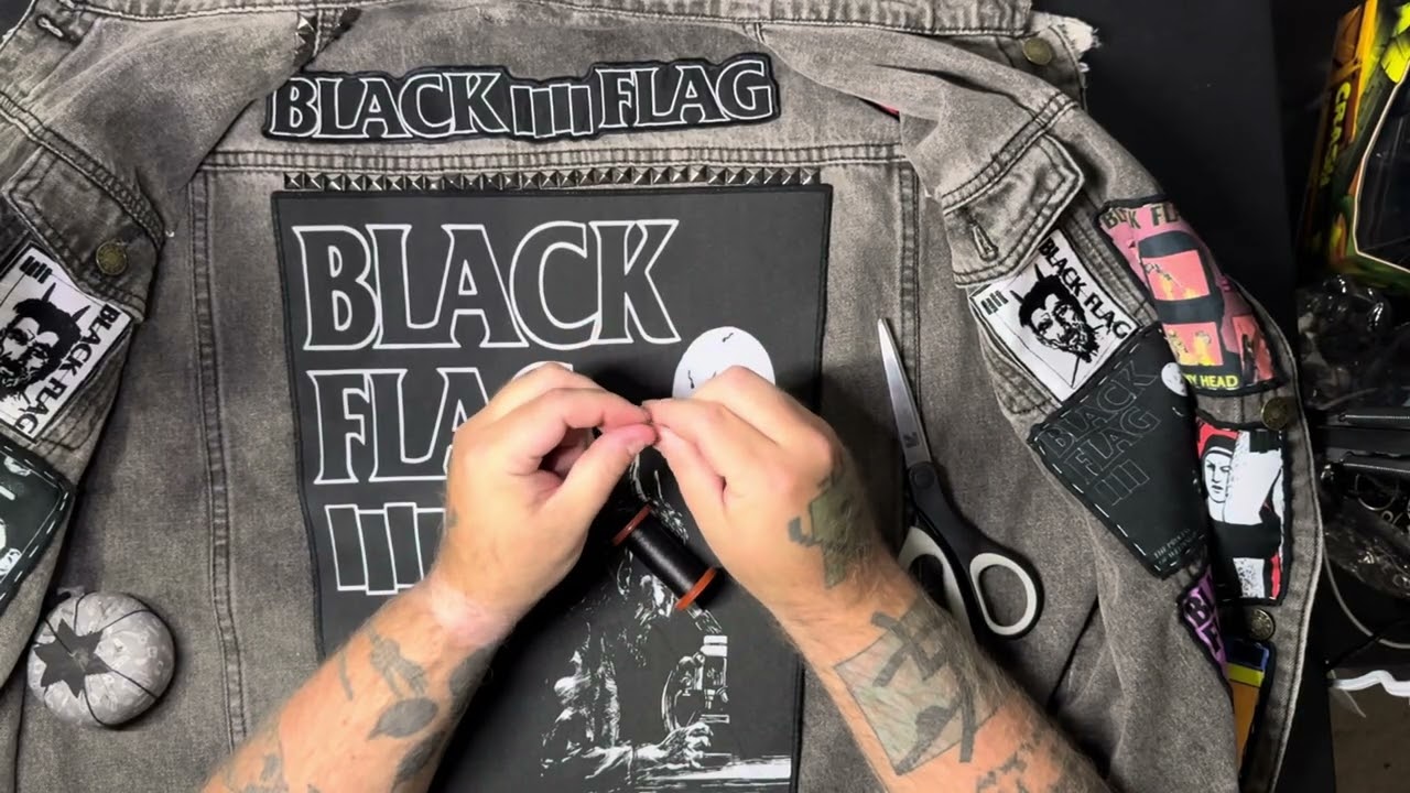 [ASMRish Sewing] Back Patch Installation: My Black Flag Tribute Vest
