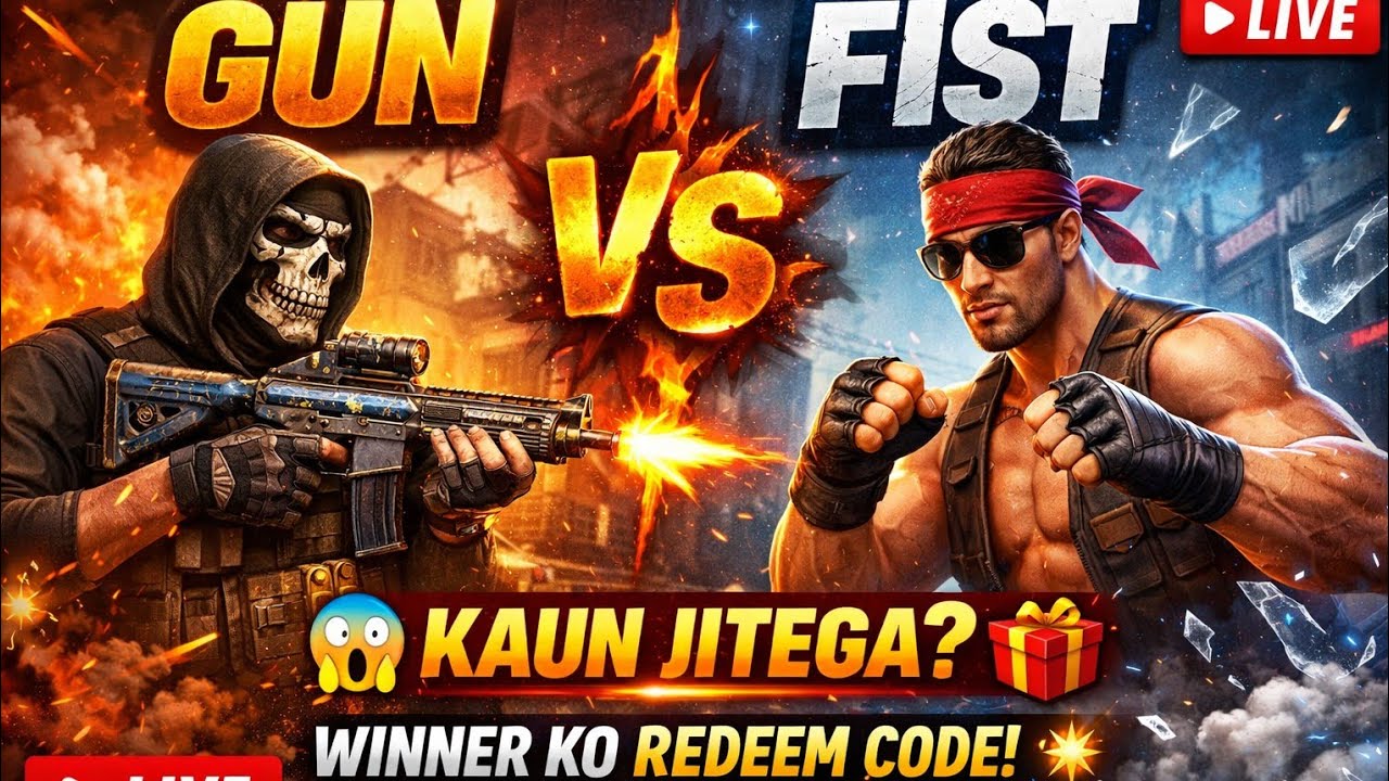 🔴 Only Gun vs Only Fist Battle 😈 | Kaun Banega Winner #freefire #RedeemCode #LIVE #SUBSCRIBE #shere