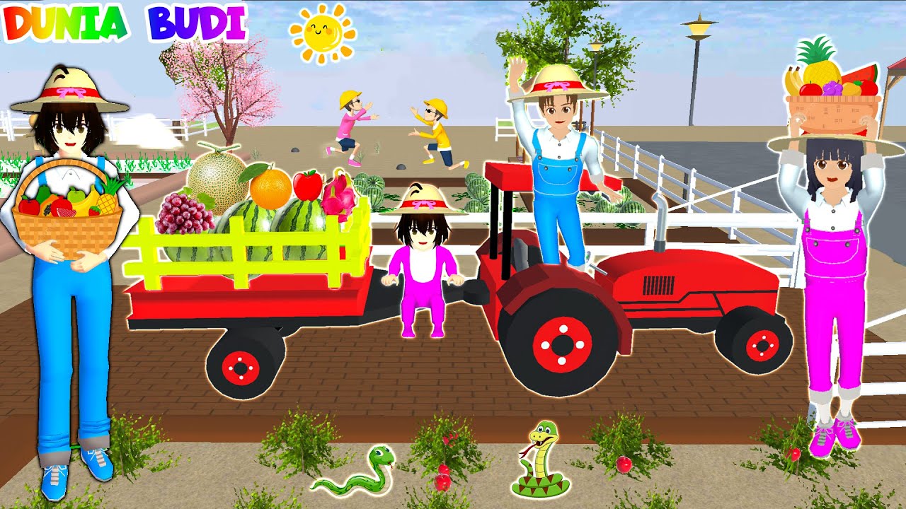 Yuta Mio Jadi Tukang Kebun Bantu Kak Sakura Panen Buah Naik Traktor Gandeng 😍