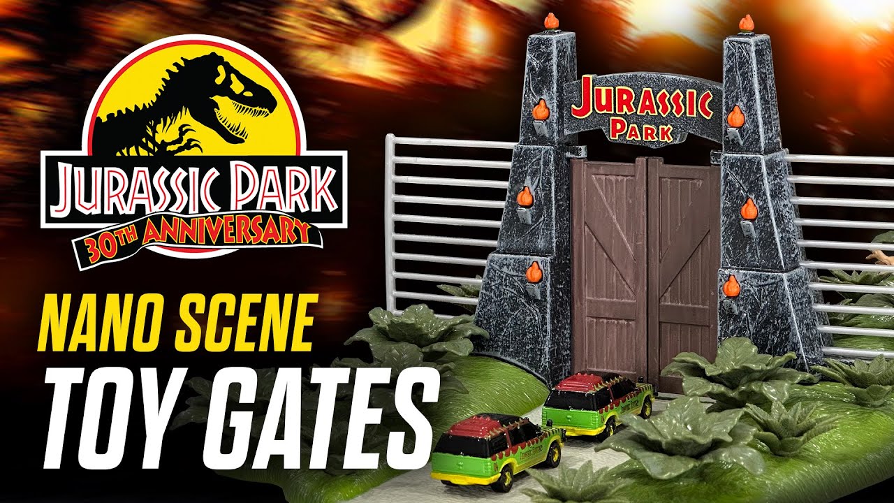 TOY JURASSIC PARK GATES Unboxing & Review with Micro Vehicles by Jada Toys / collectjurassic.com