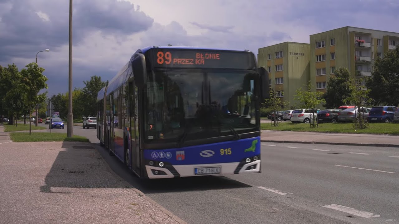 Poland, Bydgoszcz, bus 89 ride from Thommée to Most Kazimierza Wielkiego