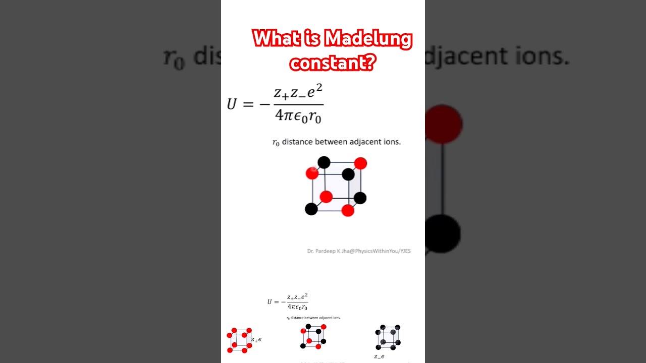 What is madelung constant? #physics #chemistry #engineering #education