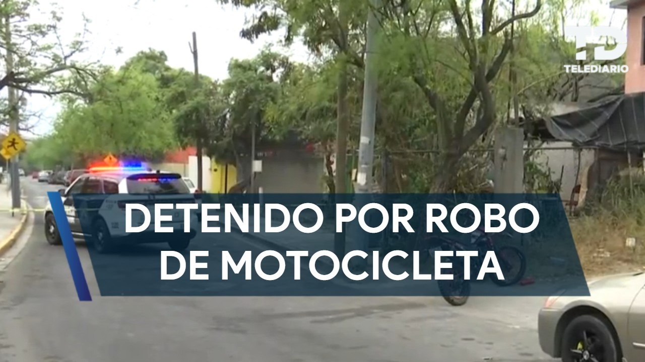 Hombre es detenido por robo de motocicleta en la colonia Luis Echeverría en San Pedro