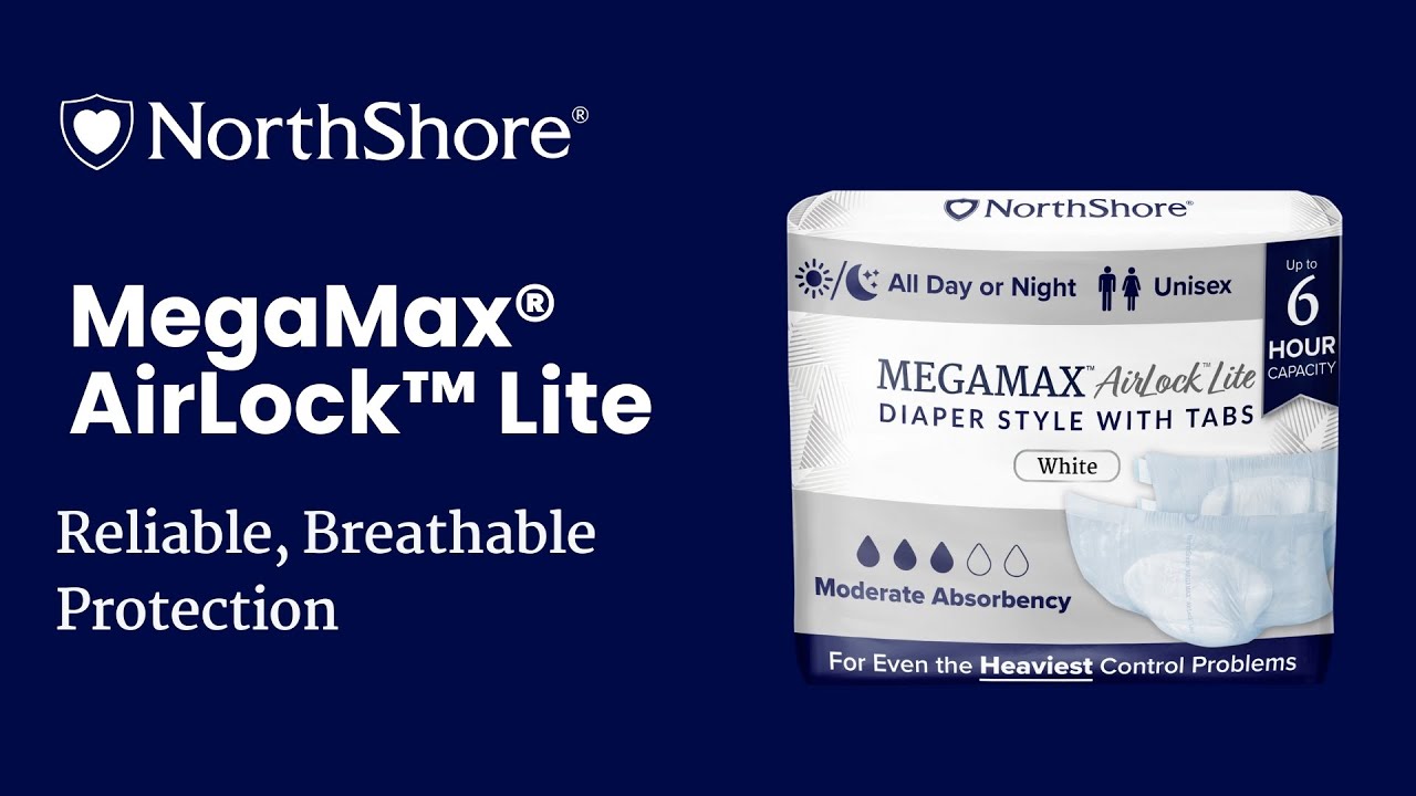 NorthShore MegaMax Airlock Lite Diaper Style with Tabs | Premium Incontinence Protection