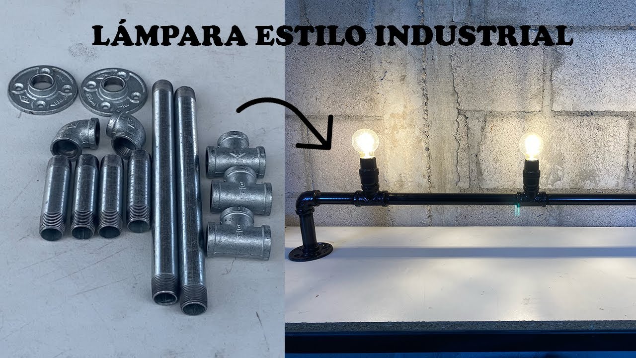 LÁMPARA ESTILO INDUSTRIAL CASERA