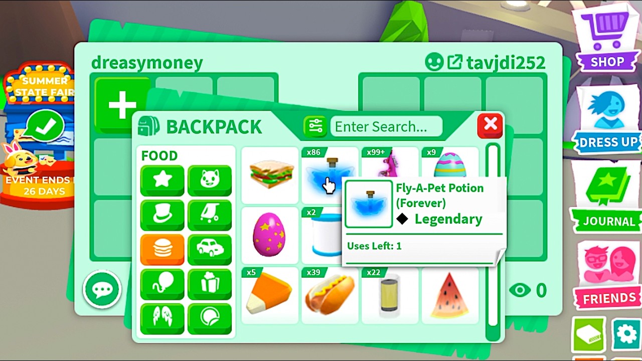 Trade Adopt Me - Fly-A-Pet, Ride-A-Pet Potion