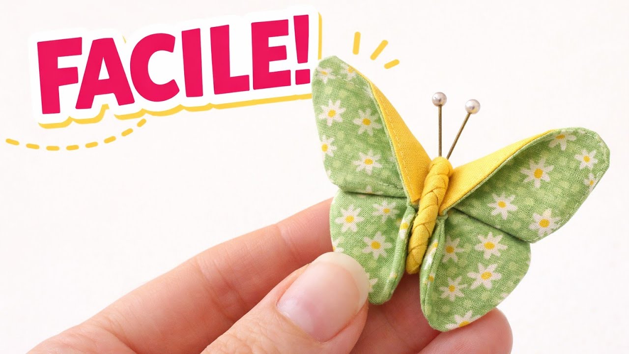TUTORIAL farfalla origami in tessuto. Diy cucito creativo facilissimo