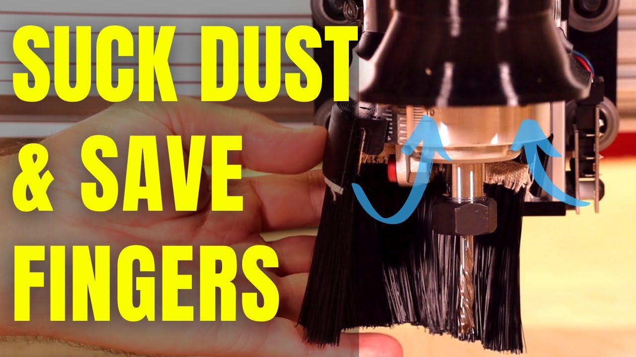Simple 3D Printed Magnetic CNC Dust Shoe & Handy CNC'd Push Sticks
