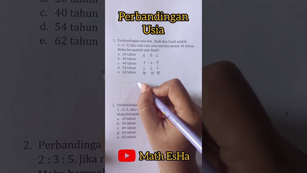 SOAL PERBANDINGAN UMUR MATEMATIKA DASAR SOAL CERITA TES TIU SKD CPNS